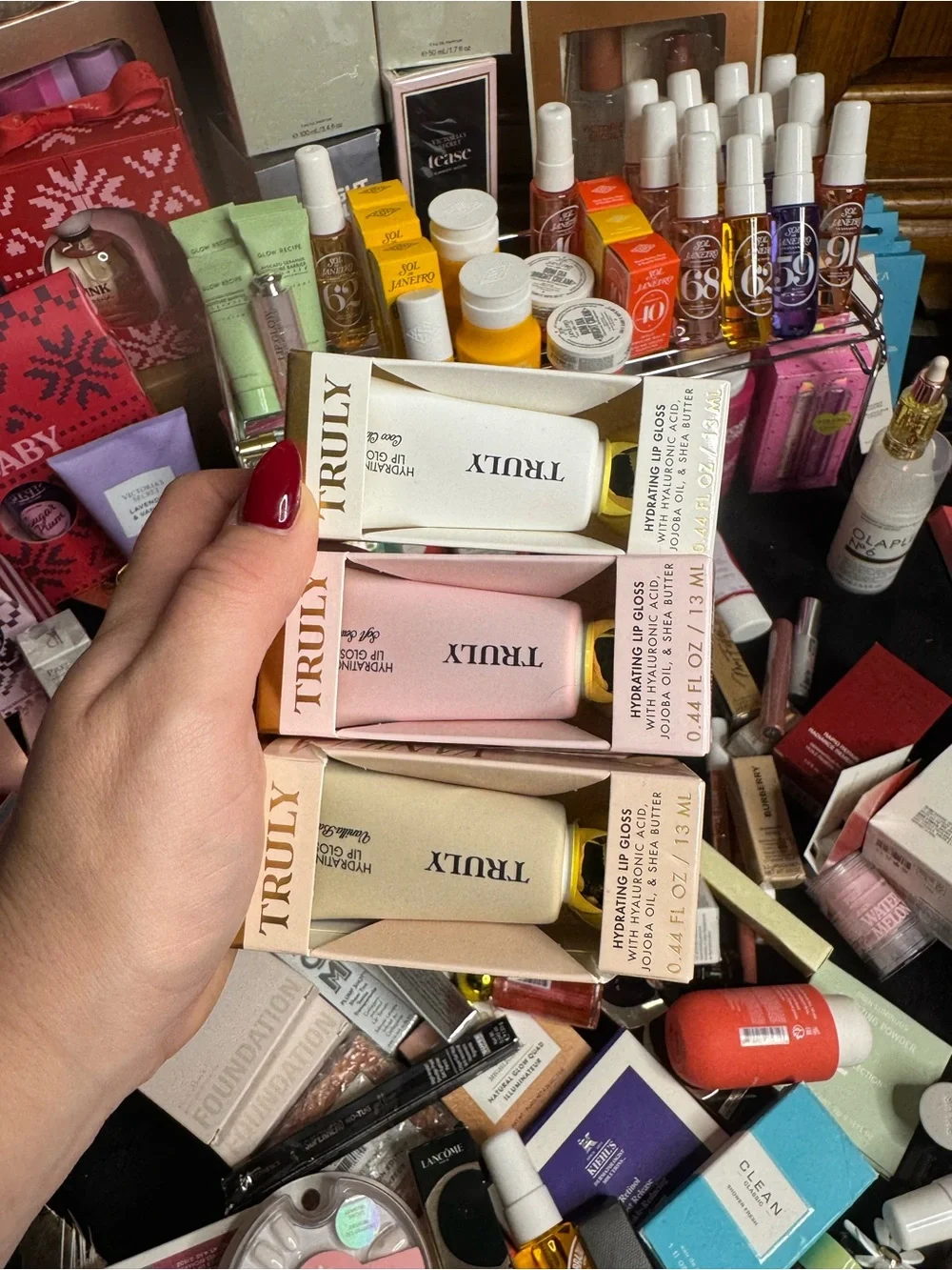 TRULY Hydrating Lip Gloss Trio in Cream, Pink & White